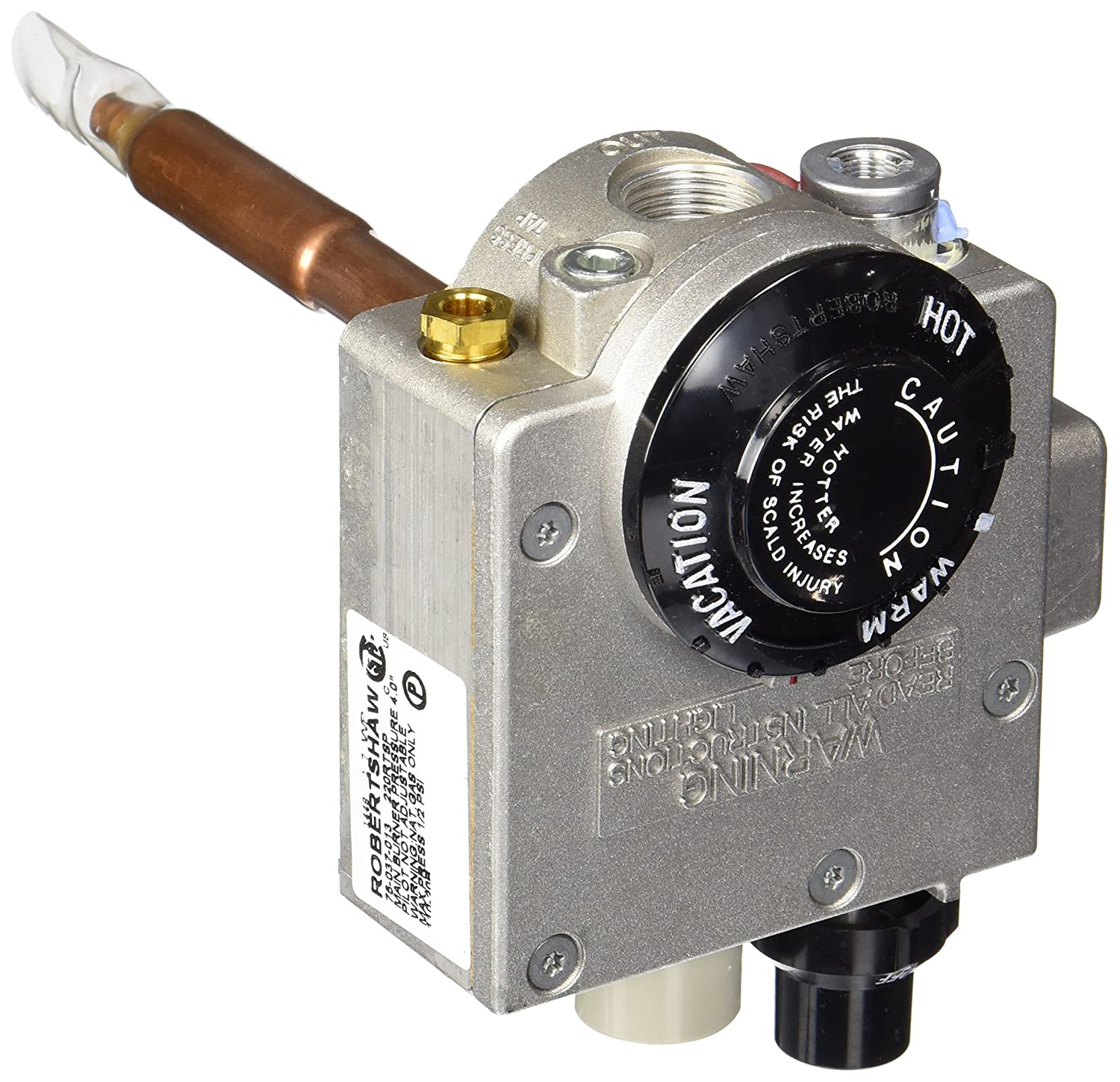 Robertshaw Water Heater Thermostat with /" Shank, Natural Gas, " W.C