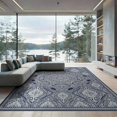 thumbnail image 2 of ODIKA 6'x9' Washable Area Rug Front Transitional Border Ornamental Featuring Interlocking Door for Family Room, Living Room, Master Bedroom, Non-Slip, Easy Care, 2 of 7