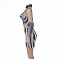 thumbnail image 3 of Black and White Stripes Dress Suit Outfit with Top and Skirt for Women, 3 of 9