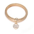 thumbnail image 4 of Pulseras para mujer, regalos para mujer, pulseras multicapa - 3 piezas de oro, plata y oro rosa, pulsera de cadena de maíz para mujer, pulsera elástica en forma de corazón, pulseras de moda, 4 of 5