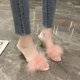 thumbnail image 3 of Pantuflas de mujer, tacones de gatito, pantuflas peludas, sandalias tipo mula, 3 of 5