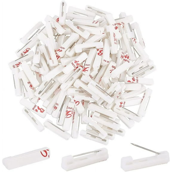 120 Pack 0.8 Inch Safety Bar Pins Rectangle Adhesive Back Badge Crafting Pins for DIY