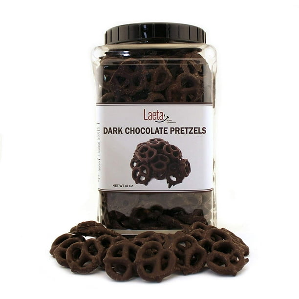 Dark Chocolate Covered Pretzels, Salted Pretzels in Mildly Sweet Smooth