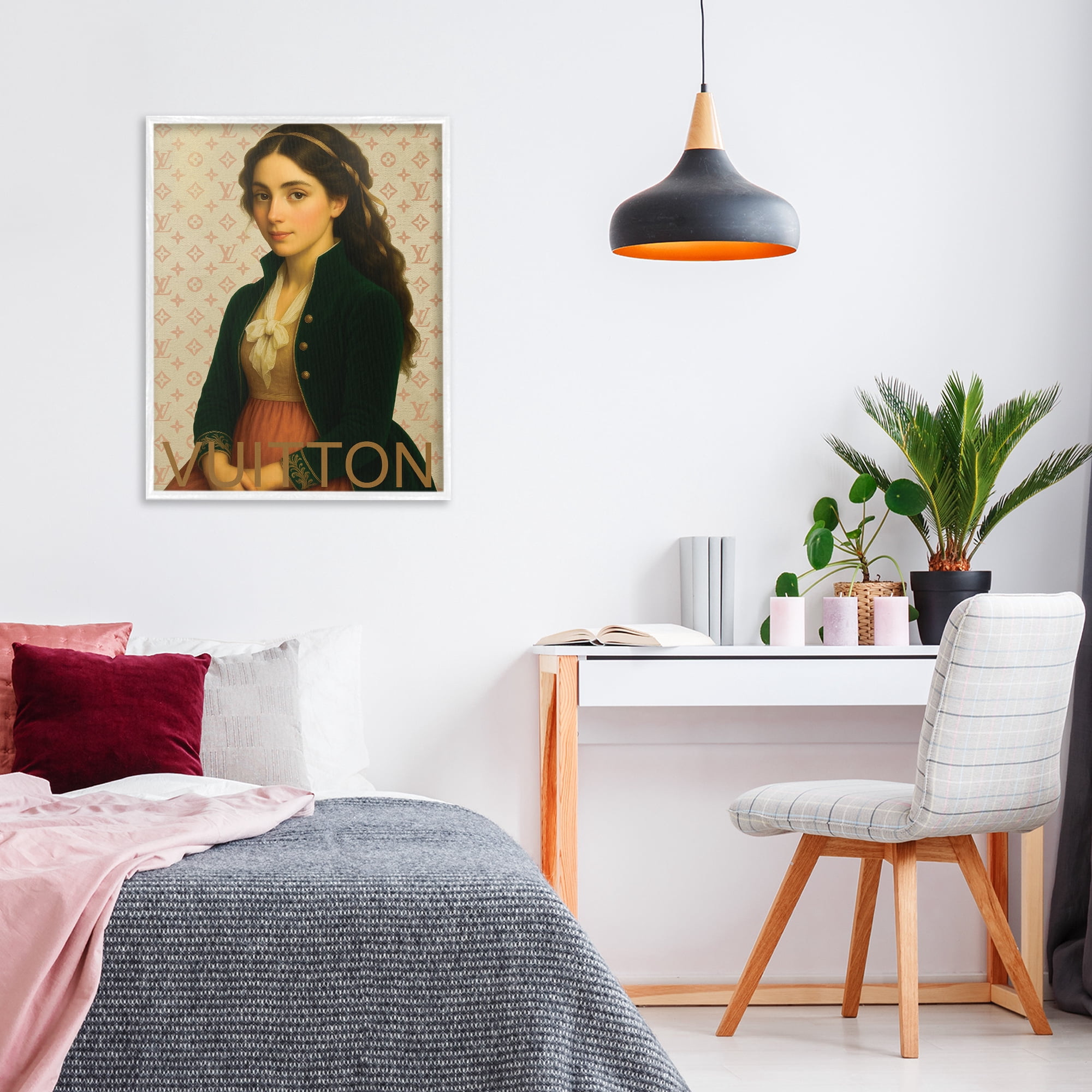 Stupell Industries Glam Gentlewoman in Spring White Framed Giclee Art, design by Grotto Studios