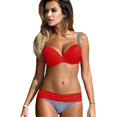 thumbnail image 1 of Bikini sexy para mujer, traje de baño dividido estampado, conjunto de traje de baño grande para mujer adecuado para chicas gorditas, 1 of 6
