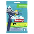 thumbnail image 5 of Gillette Sensor2 Pivoting Head Men's Disposable Razors, Blue, 12 Count, 5 of 7