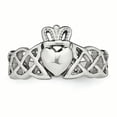 thumbnail image 4 of Bague Claddagh en Acier Inoxydable Poli Taille 6, 4 of 7