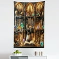 thumbnail image 2 of Ambesonne Cat Wall Hanging Tapestry, Wizard Bookshelf with Kitties, 30"x45", Brown and Multicolor, 2 of 3