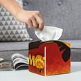 thumbnail image 6 of Logiee Tissue Box Cover 5X5X5'' PU Leather Tissue Holder Square Tissue Cube Box Organizer for Bathroom Vanity Countertop,Car,Night Stands,Office,Home,Kitchen (Halloween Pumpkin), 6 of 8
