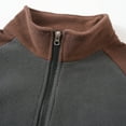 thumbnail image 6 of Momasggi Mens Fleece Sweatshirt Quarter Zip Stand Collar Pullover Tops Color Block Long Sleeve Sweatshirt Cozy Warm Winter Sweatshirts Brown XL, 6 of 9