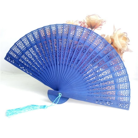 

1PC Chinese Vintage Wood Hollow Carved Hand Fan Foldable Fan Gifts Home Decor Pocket Fan Wedding Bridal Party Multi Color Favors