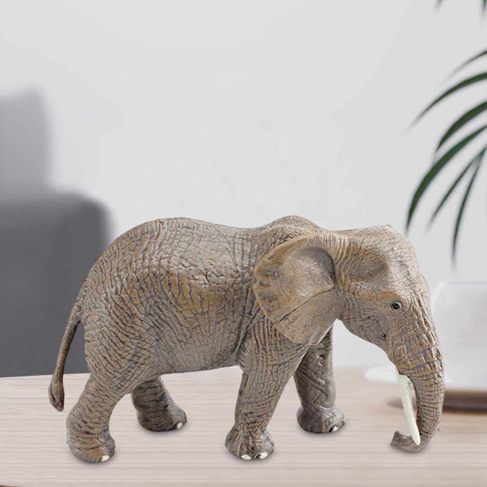 Elephant Model Animal Toy Desktop Ornament Hand Painted PVC Educational Gift for Boys Girls Living Room Office
