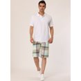 thumbnail image 3 of INSPIRE CHIC Men's Shorts Summer Plaid Slim Fit Checked Pattern Short Pants 34 Green Brown, 3 of 6