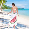 thumbnail image 7 of FORMRS Womens Long Sarong Beach Wrap Semi-Sheer Bikini Skirt Bathing Swimsuit Cover Up, White Watermelon, 7 of 7