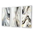 thumbnail image 3 of Designart "Grey Marble Waves in Geode II" Abstract Framed Wall Art Set Of 3 - Grey Modern Frame Canvas Set For Living Room Decor, 3 of 6