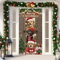 thumbnail image 5 of Hometravel Christmas Ice Silk Door Cover, Breathable Fabric with Holiday Pattern Design, Decorative Entryway Banner for Indoor, Seasonal Ambiance Creation, 5 of 6