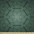 thumbnail image 1 of Baroque Fabric by the Yard Upholstery, Monochrome Style Natural Streaks Drawn by Hand, Decorative Fabric for DIY and Home Accents, 5 Yards, Hunter Green Mint Green by Ambesonne, 1 of 4