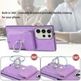 thumbnail image 6 of TECH CIRCLE Case for Samsung Galaxy S23 Ultra 6.8", [Built-in 2 Micro-SIM Card Slots] Slim Soft Shockproof Protective Cover with Ring Holder Stand + Card Holder Pocket + Eject Pin Holder - Lavender, 6 of 8