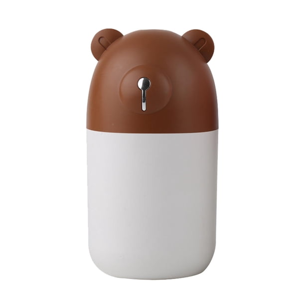 Humidificador de vapor frío de 280 ml para dormitorio con difusor de aromaterapia y 7 luces de colores marrón