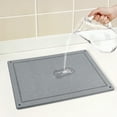 thumbnail image 3 of Unique Bargains Diatomaceous Stone Dish Drying Mat with Groove Gray, 3 of 6