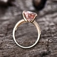 thumbnail image 6 of 11x8mm Pear Shape 4 Carat Morganite Engagement Ring Diamond Moissanite Wedding Ring 10k Rose Gold Big Stone Split Shank Claw Prongs, 6 of 9