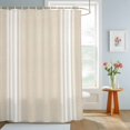 thumbnail image 4 of Cream Striped Shower Curtains for Bathroom, Farmhouse Beige White Stripes Waterproof Fabric Shower Curtain, Decorative Bathroom Curtain for Bathtub, 72"x84", No Hooks Included, 4 of 9
