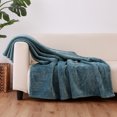 thumbnail image 3 of Berkshire Blanket Eco-Plush Throw Blanket, Teal, Oversized Throw, 3 of 5