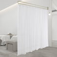 thumbnail image 2 of 2.2m Height U-Shaped Rod Privacy Partition Curtain- White Curtain And Gold Bars 4.41 lbs Capacity 78.74*5.12in for Beauty Salons, Living Rooms, Bedrooms, 2 of 13