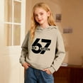thumbnail image 2 of Tiweut Kids 67 Hoodie 6 7 Meme Six Seven Days of School Hooded Sweatshirt Funny 6 7 Number Printed Long Sleeve Pullover Tops,Beige,3-4 Y, 2 of 6