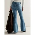 thumbnail image 6 of KelaJuan Women's Spring Summer Denim Pants Solid Color Mid Rise Slim Fit Flared Bell Bottom Jeans, 6 of 6