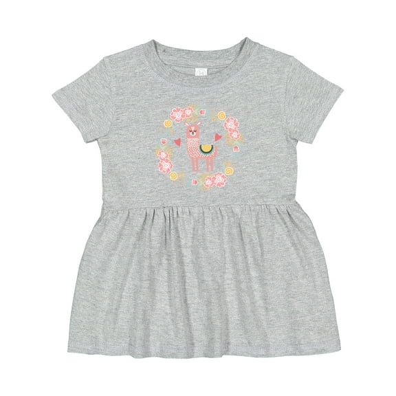 Inktastic Llama Rose Flower Wreath Girls Baby Dress