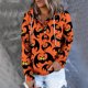 thumbnail image 4 of Sudaderas con capucha informales para mujer, sudadera de manga larga con estampado de Halloween de otoño, jersey con cordón y botones, blusa superior con bolsillo Fridja  fjkfkj5454, 4 of 8