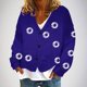 thumbnail image 1 of Cárdigan informal para mujer, con botones, estampado, chaqueta de moda, abrigo, blusa de poliéster para mujer, 1 of 5