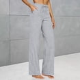 thumbnail image 2 of hlysgo Women's Lounge Pants High Waisted Wide Leg Elastic Drawstring Pants Palazzo Pajama Trousers with Pockets Gray,XL, 2 of 6