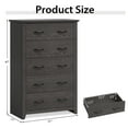 thumbnail image 3 of Costway 5 Drawer Chest Storage Dresser Tall Cabinet Organizer Bedroom Hallway Dark Grey, 3 of 10