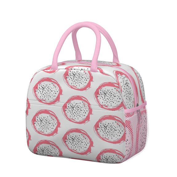 Lunch Bag Lunch Box for Women Reusable Insulated Lunch Bags,Water-Resistant Tropical Exotic Fruit Pitaya Cooler Lunch Tote Bag, Large Capacity for Work Travel Picnic