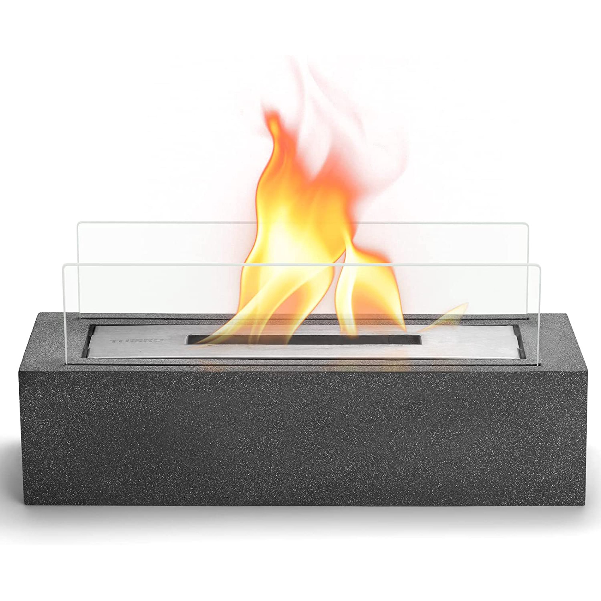 TURBRO Tabletop Ethanol Fuel Fire Pit, Portable Alcohol Fireplace Bowl for  Indoor, Patio, Outdoor, Balcony, Smokeless Odorless Clean Burning, Modern  Decor, Cement, Fireside FP14CG - Walmart.com