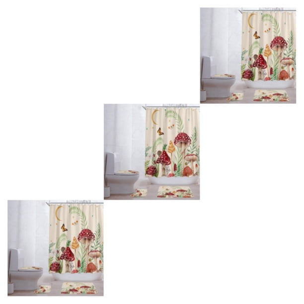 Inteprter Cortina De Ducha De Hongos Para Baño - Elegante Y Duradera Fácil De Instalar MUSH-1 180*200 420g Type1 NO1
