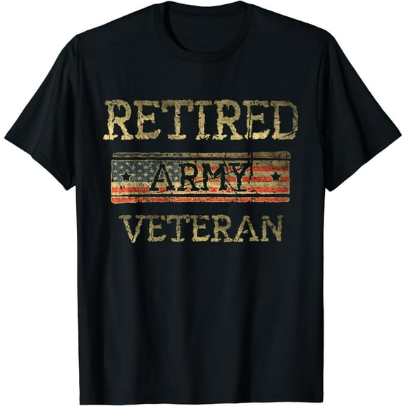 Army Retired Veteran Army American Flag Veteran Retirement T-Shirt