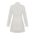 thumbnail image 4 of TIMIFIS Robe Blanche à Paillettes pour Femme Robe Scintillante à Paillettes Bouton Mode Col Rond Manches Longues Couleur Unie Style Princesse Robe de Soirée Tenue de Fête Tenue de Boîte de Nuit Robes de Cocktail Automne, 4 of 7