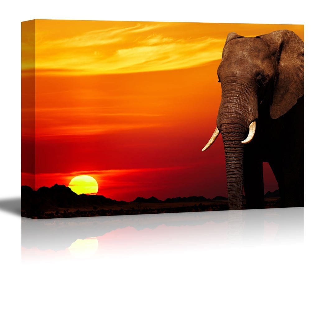 Wall26 Modern Elephant Animals Canvas Wall Art Prints, 24"x36