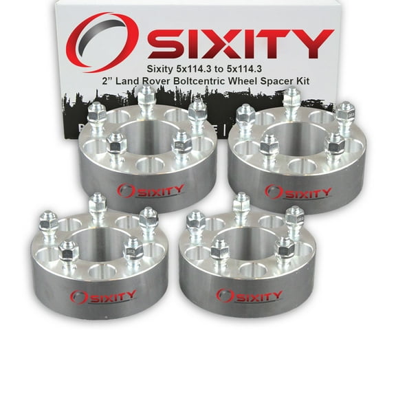 Sixity Auto 4 pc 2" 5x114.3 Wheel Spacers compatible with Land Rover Freelander M12x1.5mm 1.25in Studs Lugs