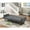 LIGHT GREY, variant on New Transitional Look Living Room Sofa Couch Convertible Bed Blue Grey Polyfiber 1pc Tufted Sofa Cushion Wooden Legs