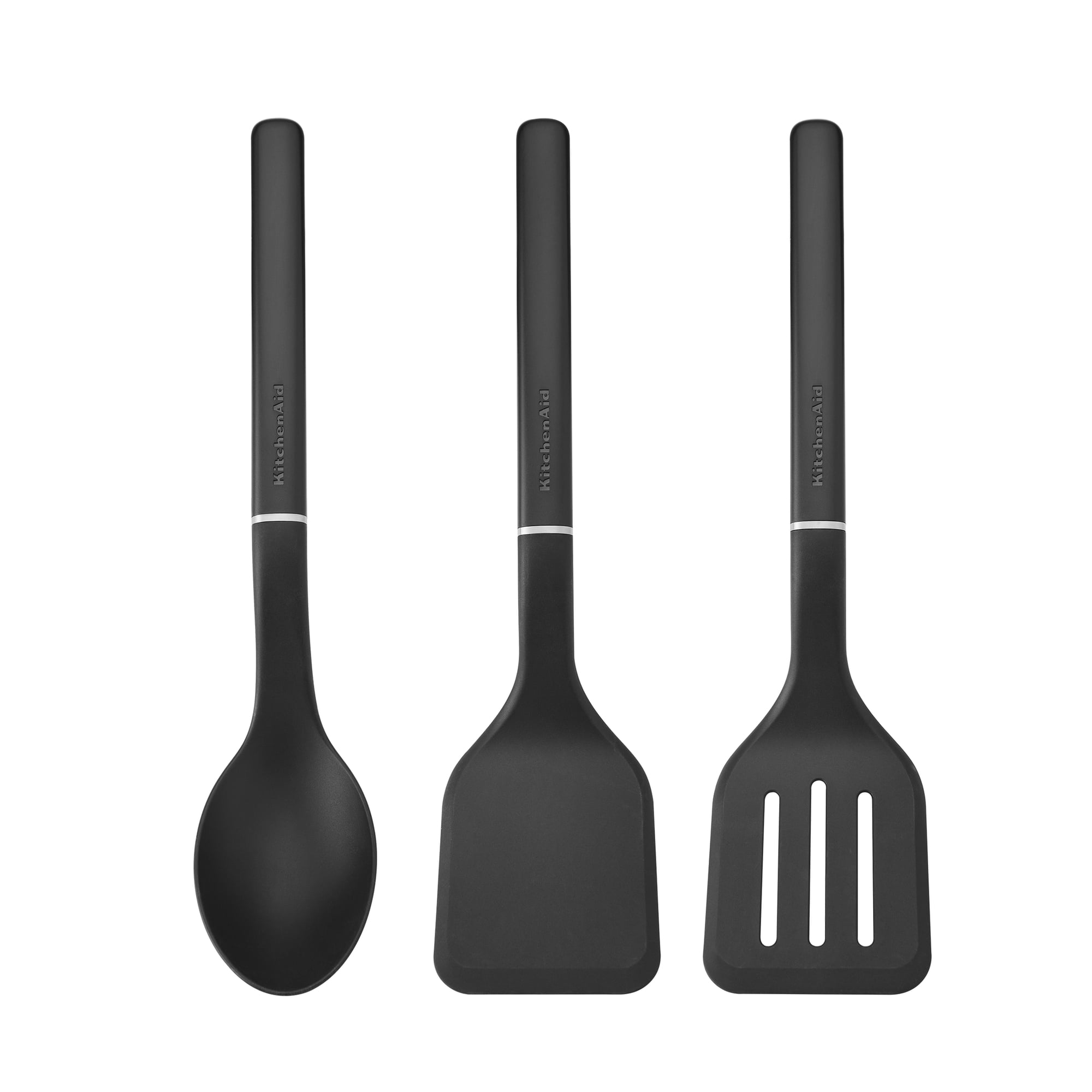 KitchenAid 3-Piece Cooking Utensils Set with Ergonomic Handles, Black