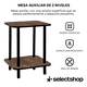 thumbnail image 5 of Mesa Centro Minimalista Madera Lateral Doble Repisa 40cm Gris Marmoleado, 5 of 7