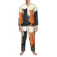 thumbnail image 3 of Fotbe Four Cats Watching Rain Pattern Long Sleeve Pajama Set for Men,Sleepwear Set,2-piece Loungewear Set,Soft PJs Comfy Nightwear with Pockets-Large, 3 of 7