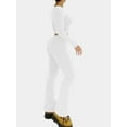 thumbnail image 3 of Caoirhny Women's Casual Outfits, Solid Color Long Sleeve Cropped Tops Long Pants 2 Piece Sports Clothes Loungewear Set, 3 of 5