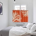 thumbnail image 4 of Coral Orange Kitchen Curtains 72 Inch Length, Coastal White Ocean Marine Nautical Beach Grommet Top Bedroom Living Room Curtains, Light Filtering Cafe Curtain Drapes 2 Panels Set 104''x72'', 4 of 9