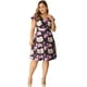 thumbnail image 2 of Vestido Floral Cuello V ManDe Casquillo Por EnciDe RodilTalGrande PaMujer Negro 4XL, 2 of 6