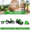 thumbnail image 4 of Costway 6V Electric Kids Ride On Tractor 6 Wheels Car Toy with Trailer Green, 4 of 8
